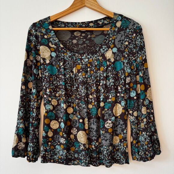 Toupy France Vintage Floral Polka Dotted 'Erica' Blouse Size Medium - Picture 1 of 5